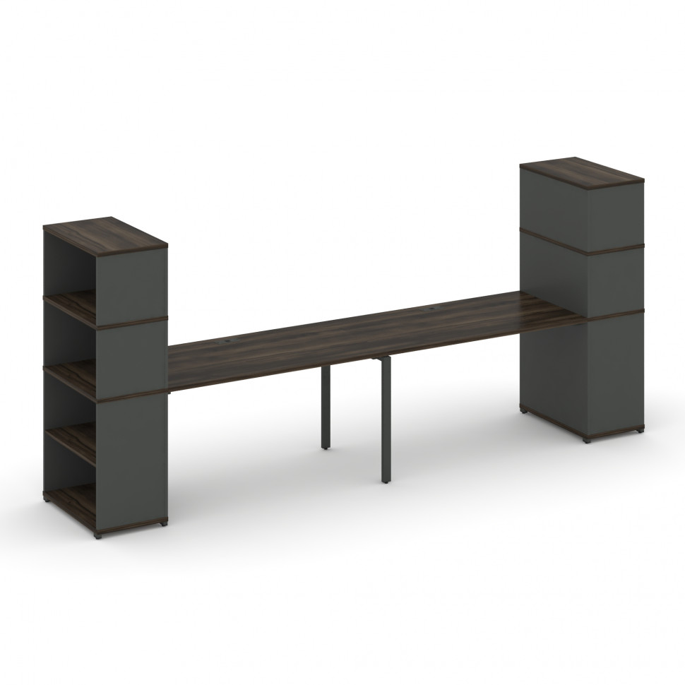Concept Рабочая станция с опорными стеллажами с надставкой выс. CN.ORS-215 Дуб Мали/Антрацит/Металл Concept Рабочая станция с опорными стеллажами с надставкой выс. CN.ORS-215 Дуб Мали/Антрацит/Металл