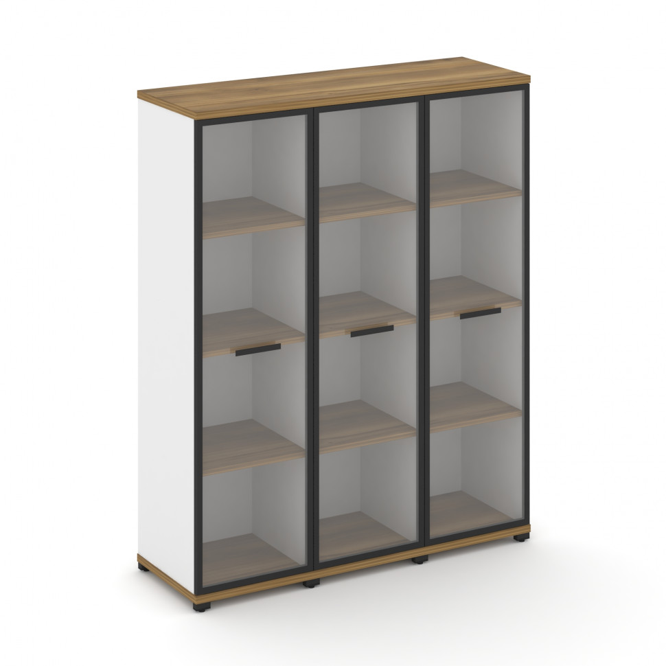 Concept Шкаф 3 узкие секции, 4 ниши CN.STU-436 RPB B Сандал Янтарный/Белый Бриллиант/Металл Черный/П