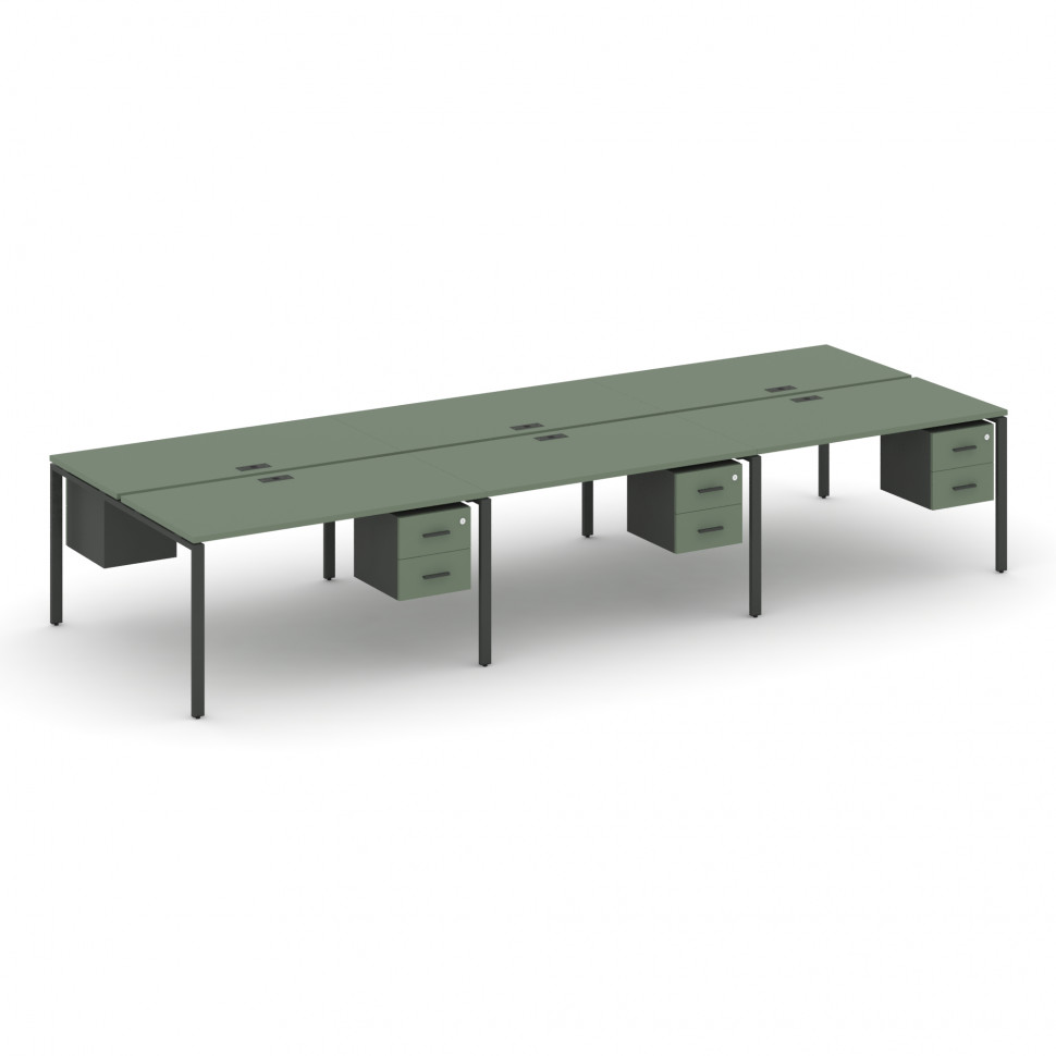 Concept Рабочая станция двухсторонняя с подвес. тумбами на 6 мест CN.DRS-156 A Кобо/Антрацит/Металл Concept Рабочая станция двухсторонняя с подвес. тумбами на 6 мест CN.DRS-156 A Кобо/Антрацит/Металл