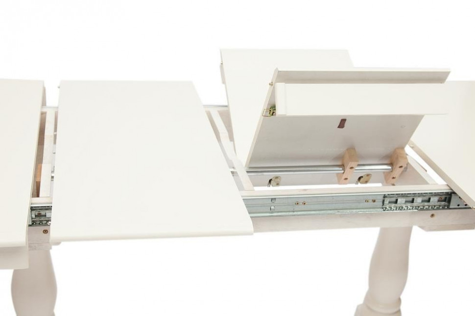 Стол раскладной Siena ( SA-T6EX2L ) дерево гевея/мдф, 150+35+35х80х75см, ivory white (слоновая кость 2-5)