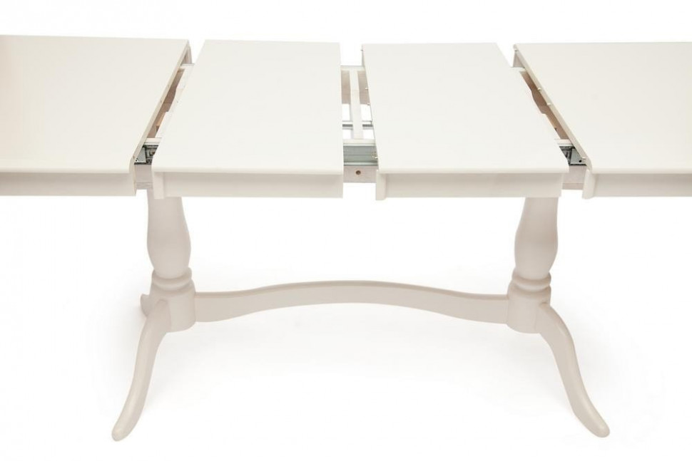 Стол раскладной Siena ( SA-T6EX2L ) дерево гевея/мдф, 150+35+35х80х75см, ivory white (слоновая кость 2-5)