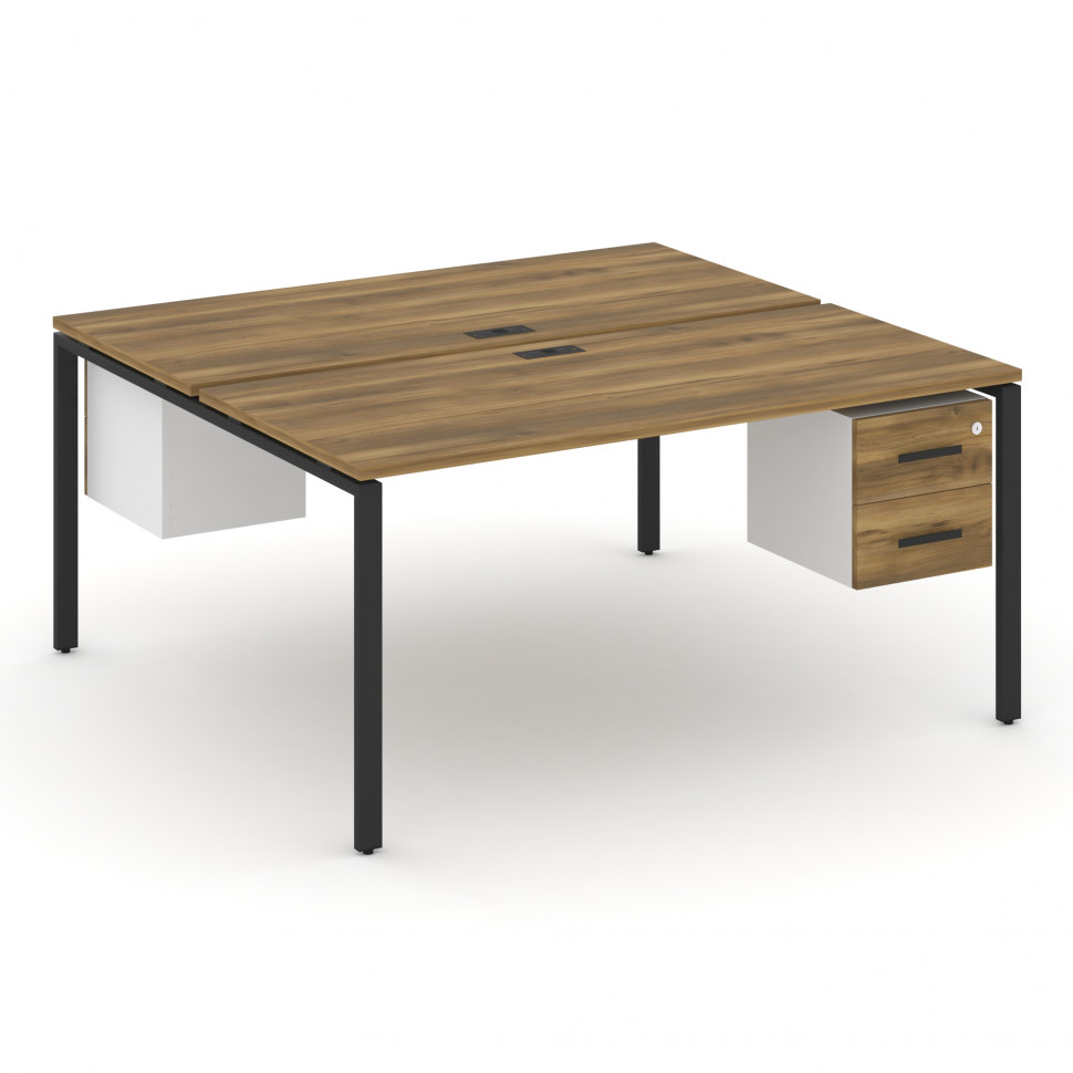 Concept Рабочая станция 2 сторонняя с подвесными тумбами на 2 места CN.DRS-116 B Сандал Янтарный/Бел Concept Рабочая станция 2 сторонняя с подвесными тумбами на 2 места CN.DRS-116 B Сандал Янтарный/Бел