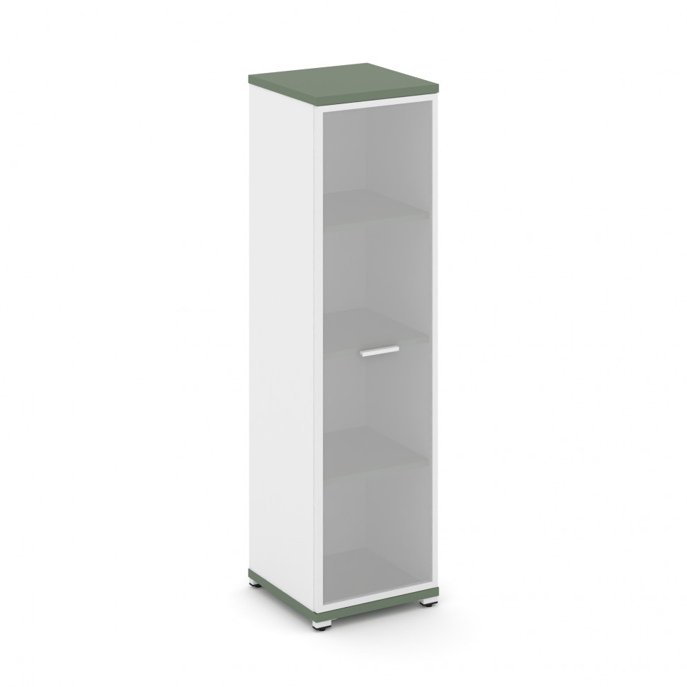 Concept Шкаф 1 узкая секция, 4 ниши CN.STU-416 RMW W Кобо/Белый Бриллиант/Металл Белый/Сатин 420*420