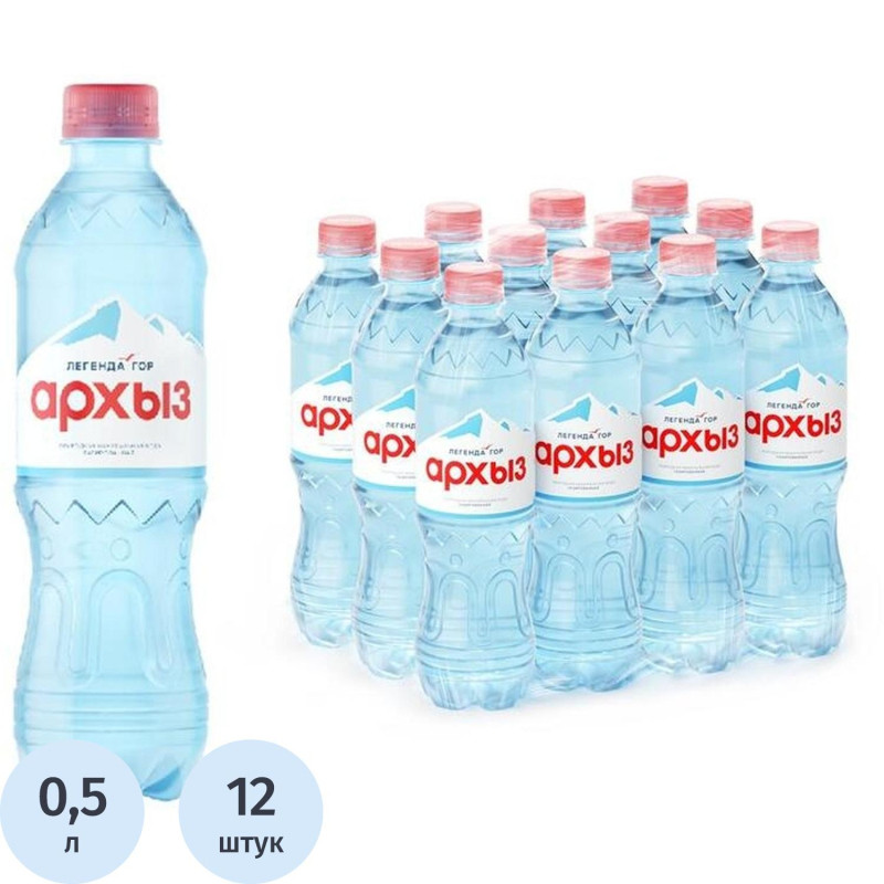 Вода минеральная Легенда Гор Архыз 0,5л газ пэт