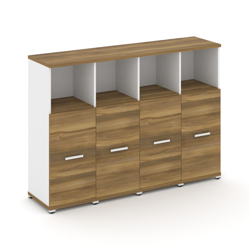 Concept Шкаф 4 узкие секции, 3 ниши CN.STU-343 W Сандал Янтарный/Белый Бриллиант/Металл Белый 1668*4