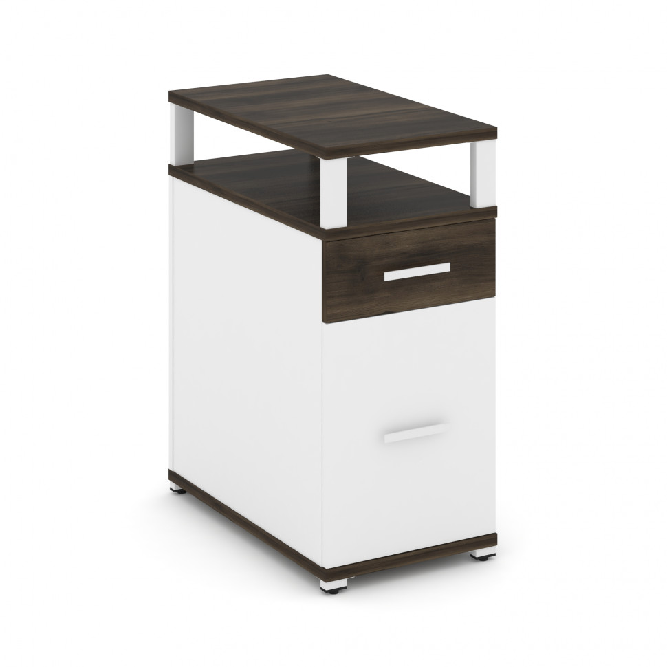 Concept Тумба опорная/приставная 1 ящ.+1 распаш. фасад с надставкой CN.TGO-006 W Дуб Мали/Белый Брил