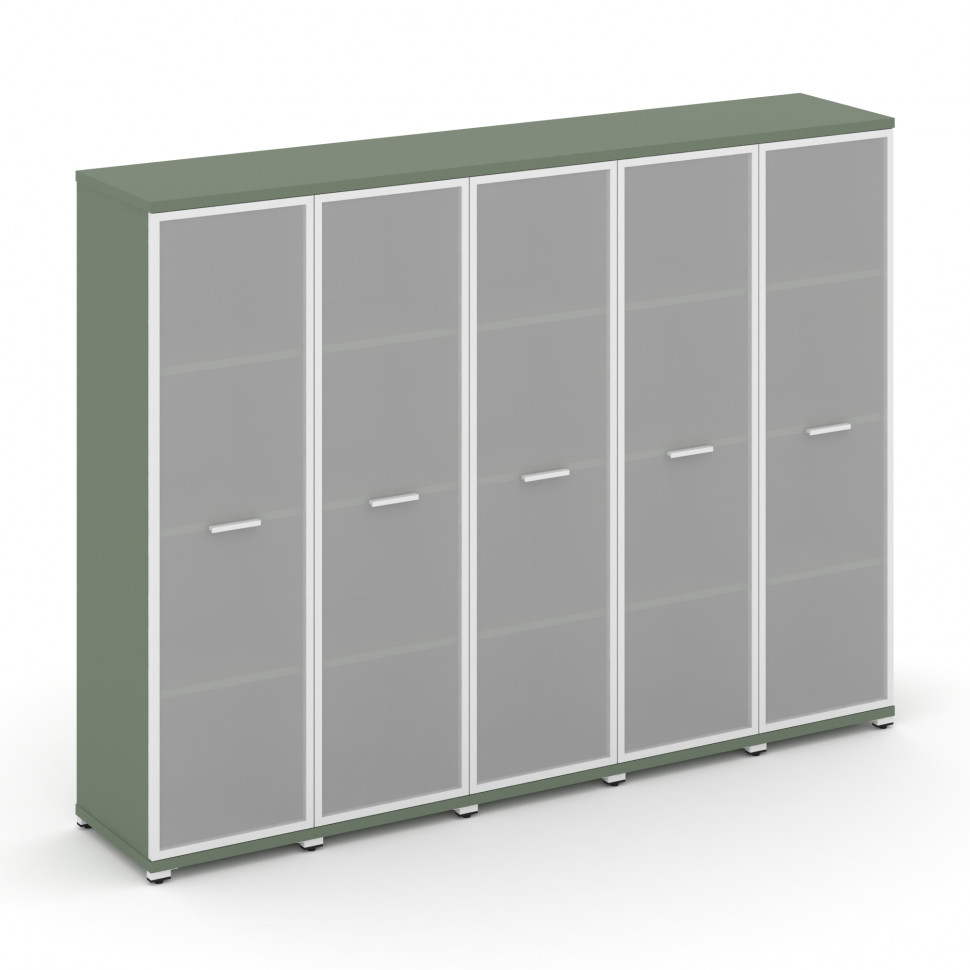 Concept Шкаф 5 узких секций, 4 ниши CN.STU-456 RMW W Кобо/Металл Белый/Сатин 2084*420*1554