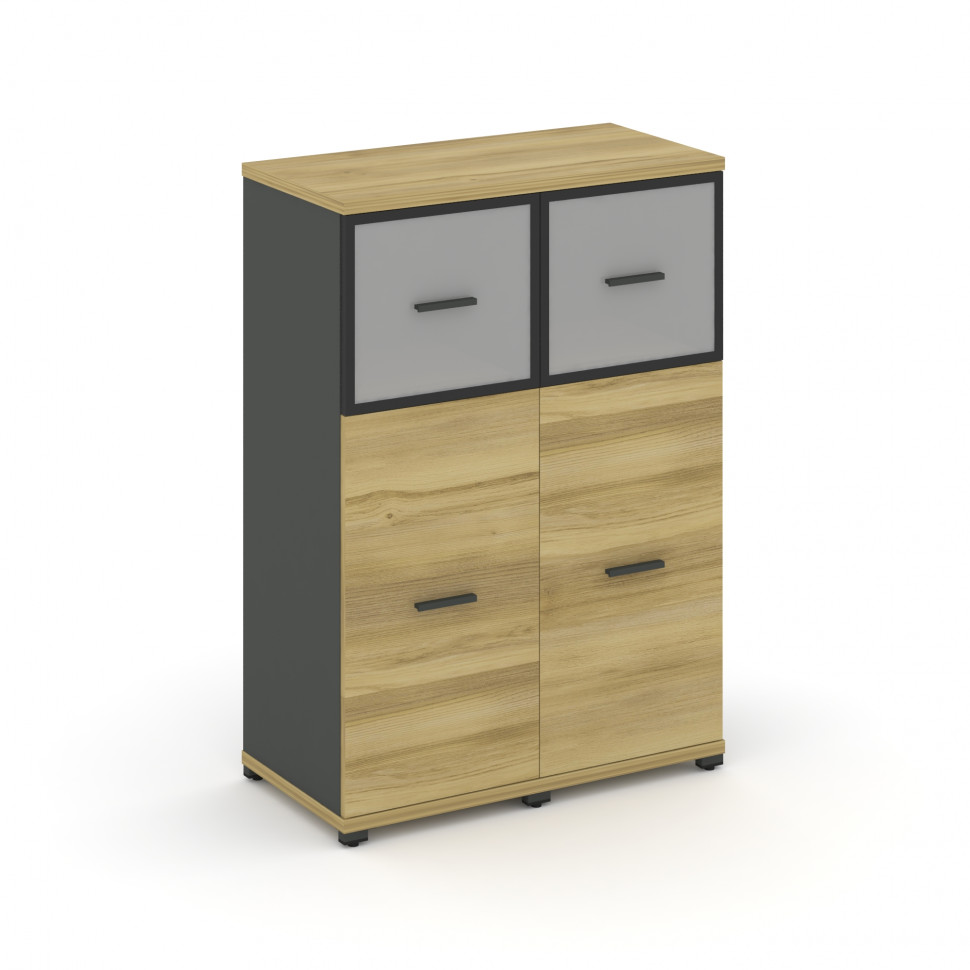 Concept Шкаф 2 узкие секции, 3 ниши CN.STU-324 RMB A Дуб Винченцо/Антрацит/Металл Антрацит/Сатин 836