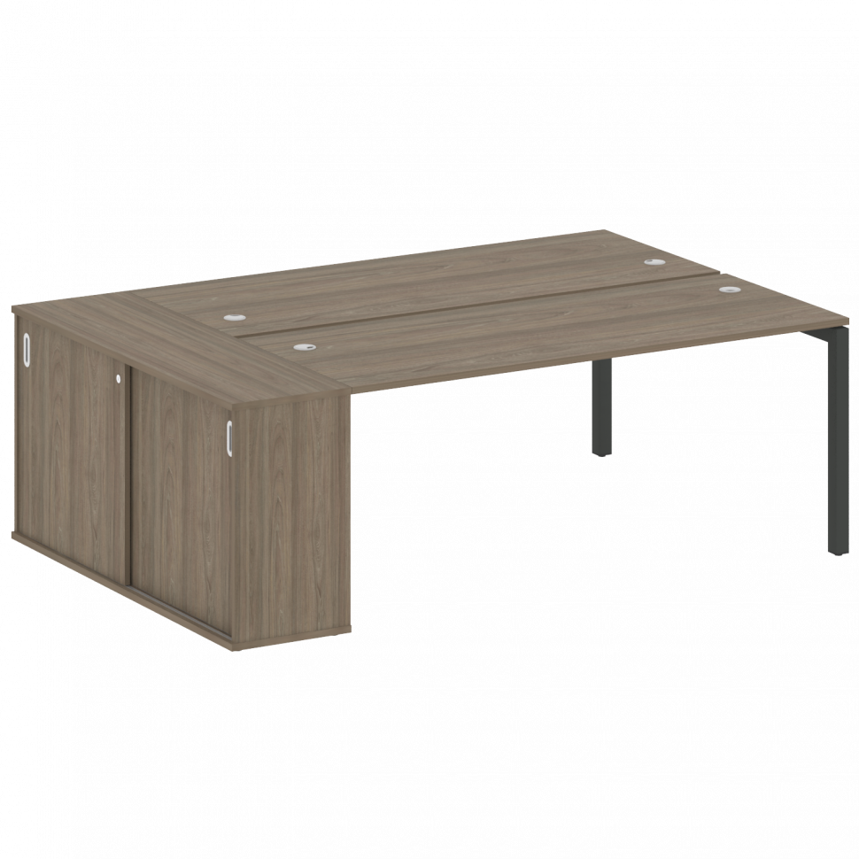 Metal System Quattro Рабочая станция с шкафом-купе на П-образном м/к 50БП.РС-СШК-1.5 Т Вяз Благородн