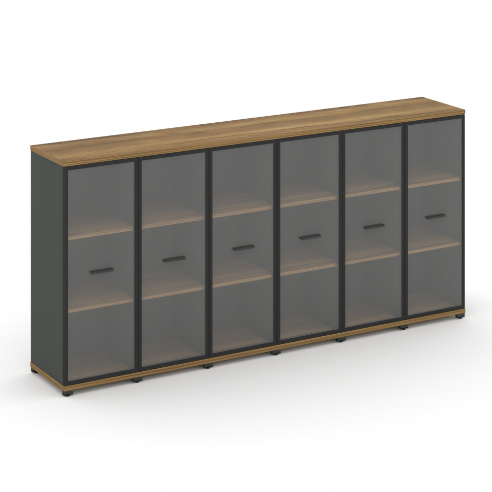 Concept Шкаф 6 узких секций, 3 ниши CN.STU-366 RPB A Сандал Янтарный/Антрацит/Металл Антрацит/Прозра