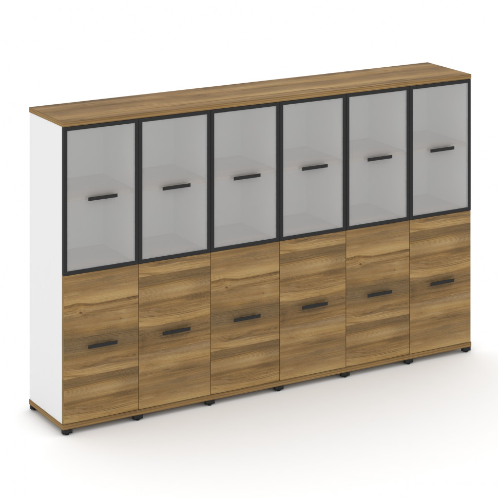 Concept Шкаф 6 узких секций, 4 ниши CN.STU-462 RMB B Сандал Янтарный/Белый Бриллиант/Металл Черный/С