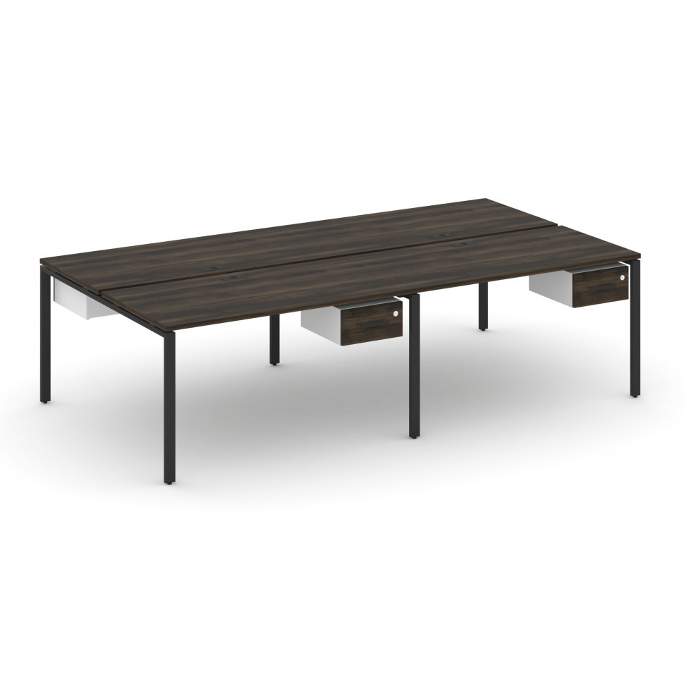 Concept Рабочая станция двухсторонняя с подвесными тумбами на 4 места CN.DRS-131 B Дуб Мали/Белый Бр