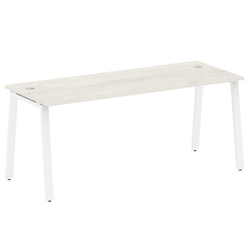 Metal System Стол письменный на А-образном м/к БА.СП-5 Дуб Наварра/Металл Белый 1800*720*750