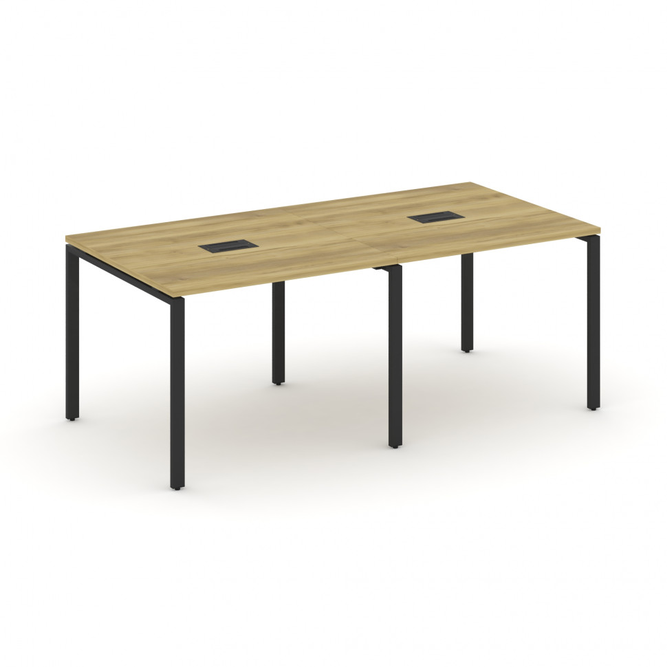 Concept Стол переговорный (2 столешницы) CN.PRG-021 Дуб Винченцо/Металл Черный 1960*980*750