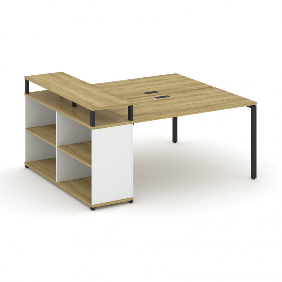 Concept Рабочая станция с опорным стеллажом с верх. горизонтом  CN.DRS-207 Дуб Винченцо/Белый Брилли