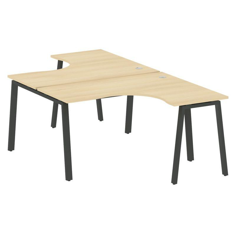 Metal System Рабочая станция криволинейная на А-образном м/к БА.РАС-СА-2.3 Акация Лорка/Металл Антра