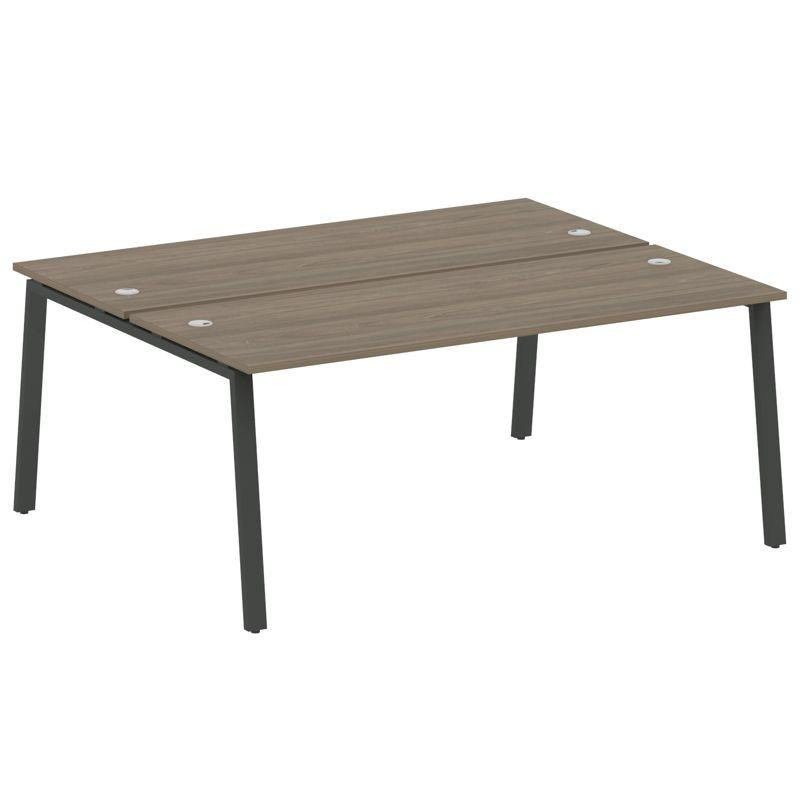 Metal System Рабочая станция на А-образном м/к БА.РАС-СП-2.5 Вяз Благородный/Металл Антрацит 1800*14