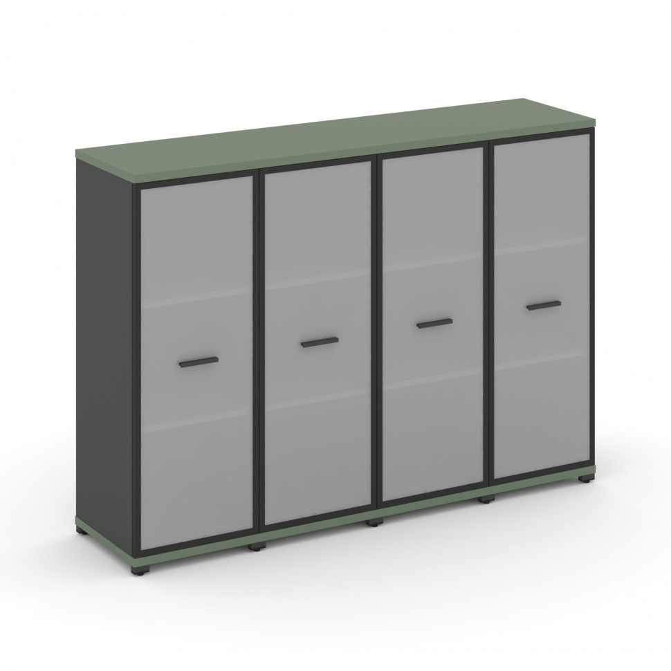 Concept Шкаф 4 узкие секции, 3 ниши CN.STU-346 RMB A Кобо/Антрацит/Металл Антрацит/Сатин 1668*420*11