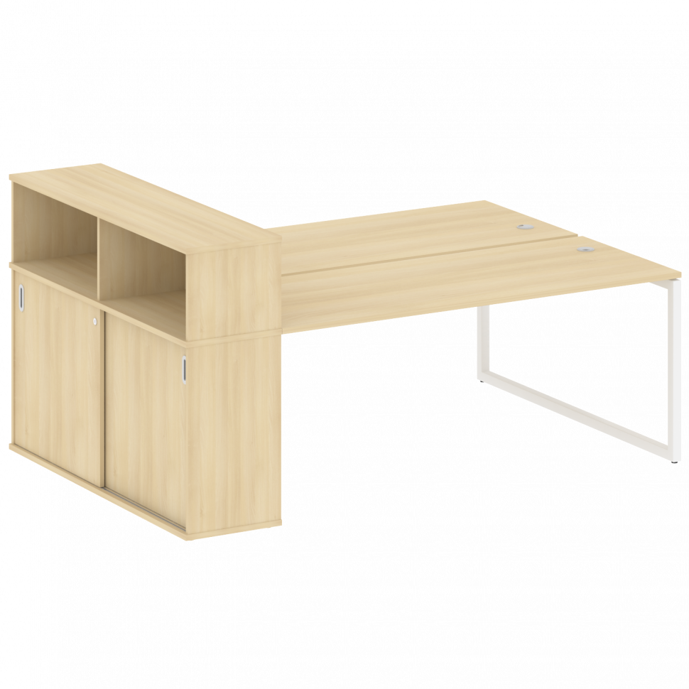 Metal System Quattro Рабочая станция с шкафом-купе на О-образном м/к 40БО.РС-СШК-2.5 Т Акация Лорка/