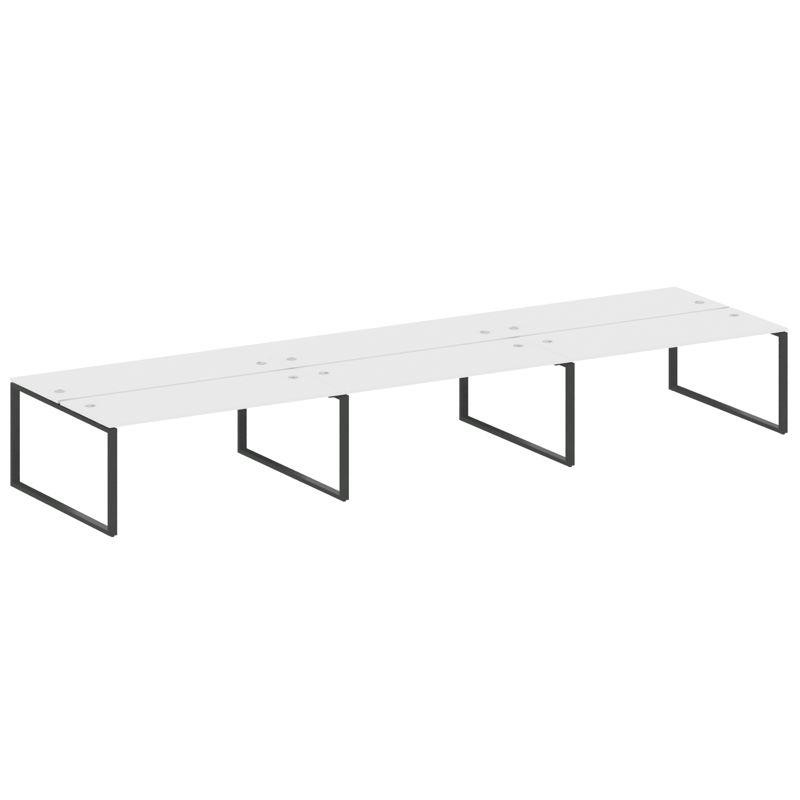 Metal System Рабочая станция на 6 мест на О-образном м/к БО.СМ-6.5 Белый/Металл Антрацит 5400*1475*7 Metal System Рабочая станция на 6 мест на О-образном м/к БО.СМ-6.5 Белый/Металл Антрацит 5400*1475*7