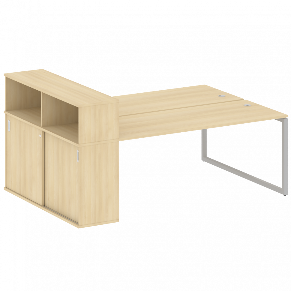 Metal System Quattro Рабочая станция с шкафом-купе на О-образном м/к 40БО.РС-СШК-2.5 Т Акация Лорка/