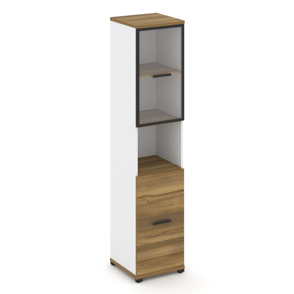 Concept Шкаф 1 узкая секция, 5 ниш CN.STU-513 RPB B Сандал Янтарный/Белый Бриллиант/Металл Черный/Пр