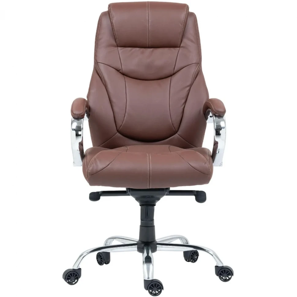 Кресло BN_Dp_Руководителя EChair-535 MPU к/з коричневый, хром