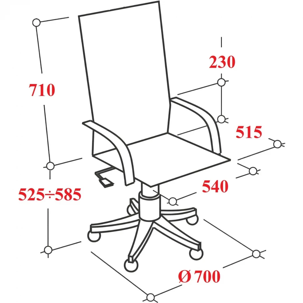 Кресло BN_Dp_Руководителя EChair-535 MPU к/з коричневый, хром