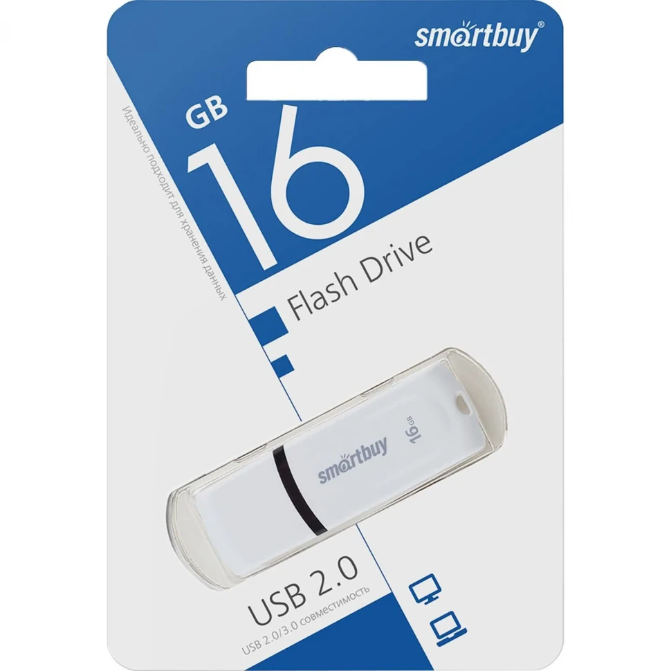 Флеш-память Smartbuy UFD 2.0 16GB Paean White (SB16GBPN-W) Флеш-память Smartbuy UFD 2.0 16GB Paean White (SB16GBPN-W)