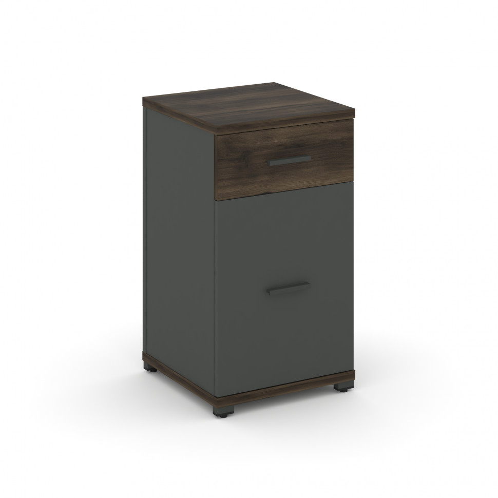 Concept Тумба опорная/приставная 1 ящ.+1 распаш. фасад CN.TUO-005 A Дуб Мали/Антрацит/Металл Антраци