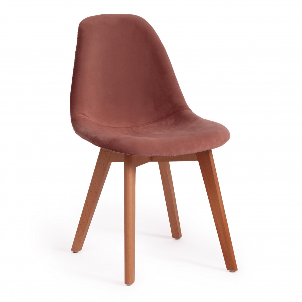 Стул CINDY SOFT (mod. C1021F1) вельвет/дерево бук, 53 х 45 х 81 см , коралловый (HLR 44)/натуральный