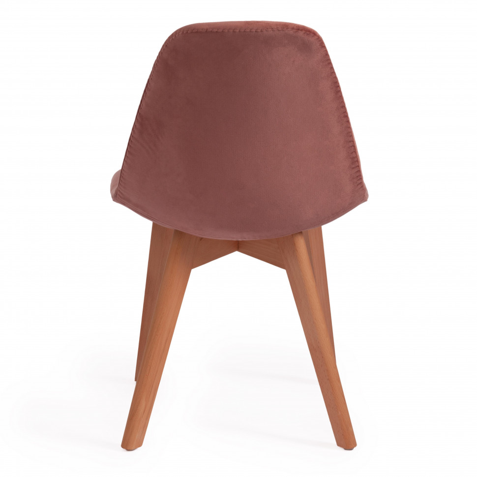 Стул CINDY SOFT (mod. C1021F1) вельвет/дерево бук, 53 х 45 х 81 см , коралловый (HLR 44)/натуральный