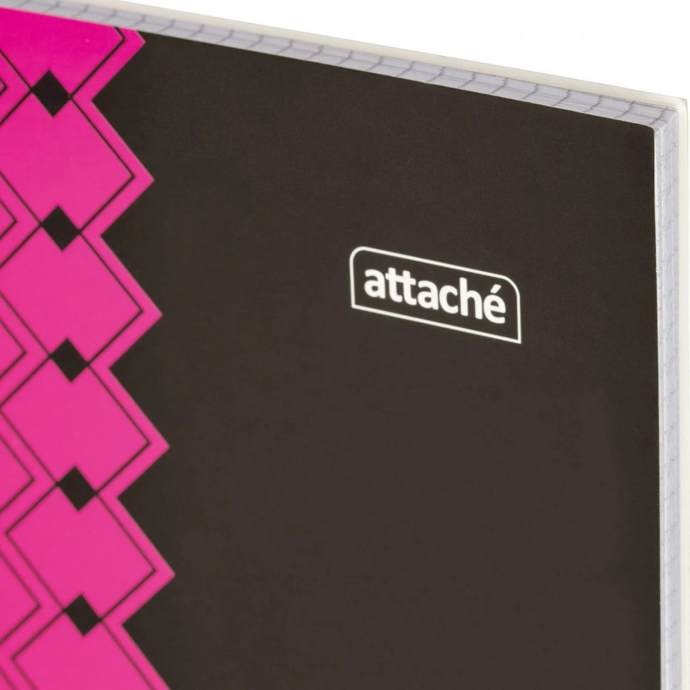 Бизнес-тетрадь А4 60л Attache Персия Фукс/Черн клет, 65г, греб, ВД-лак