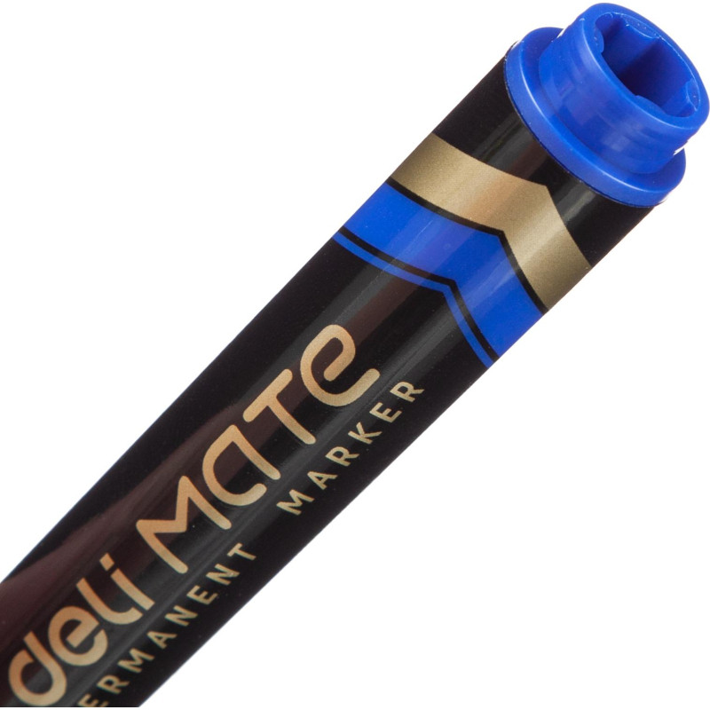 Маркер перманентный Deli Mate 1,5-3 мм синий кругл.нак.EU10230
