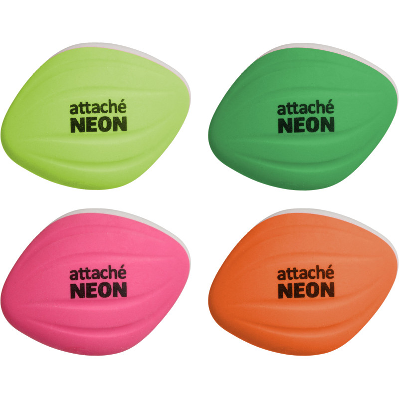 Ластик двухцветный Attache Neon, термопл.каучук, 37x15x48 мм, ассорти