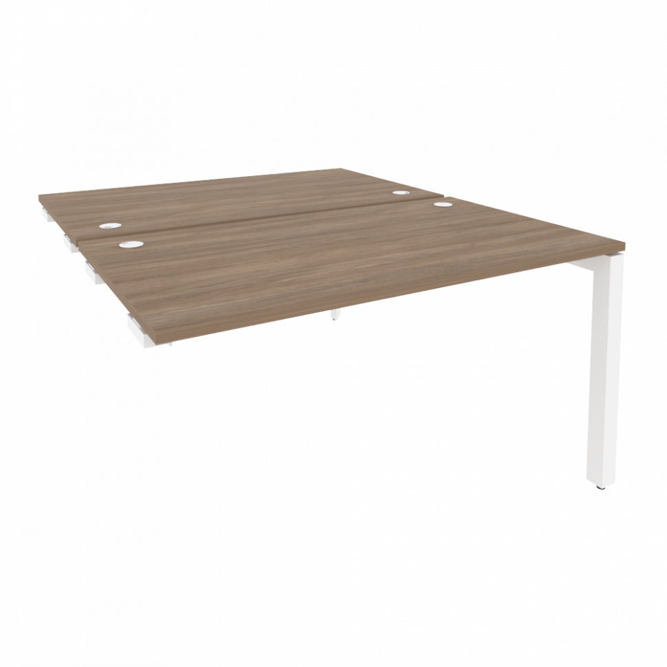 Onix Стол-приставка двойной на П-образном м/к к опорным элем. O.MP-D.SPR-3.8 Дуб Аризона/Металл Белы