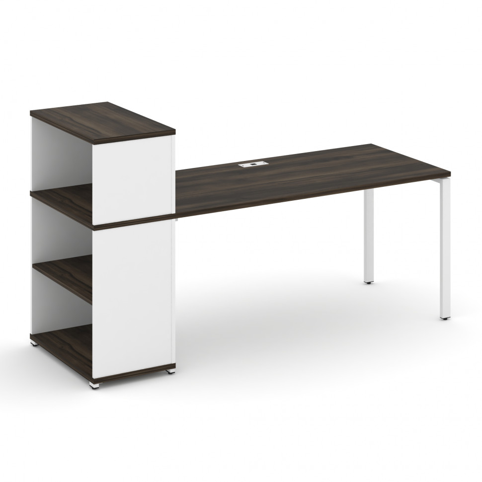 Concept Стол рабочий с опорным стеллажом с надставкой низ. CN.SP-212 Дуб Мали/Белый Бриллиант/Металл Concept Стол рабочий с опорным стеллажом с надставкой низ. CN.SP-212 Дуб Мали/Белый Бриллиант/Металл