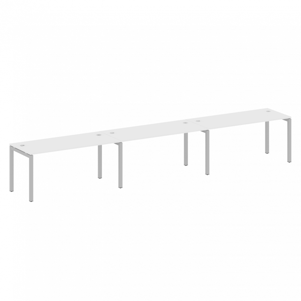 Metal System Quattro Рабочая станция на 3 места на П-образном м/к 50БП.СМ-3.4 Белый/Металл Серый 480