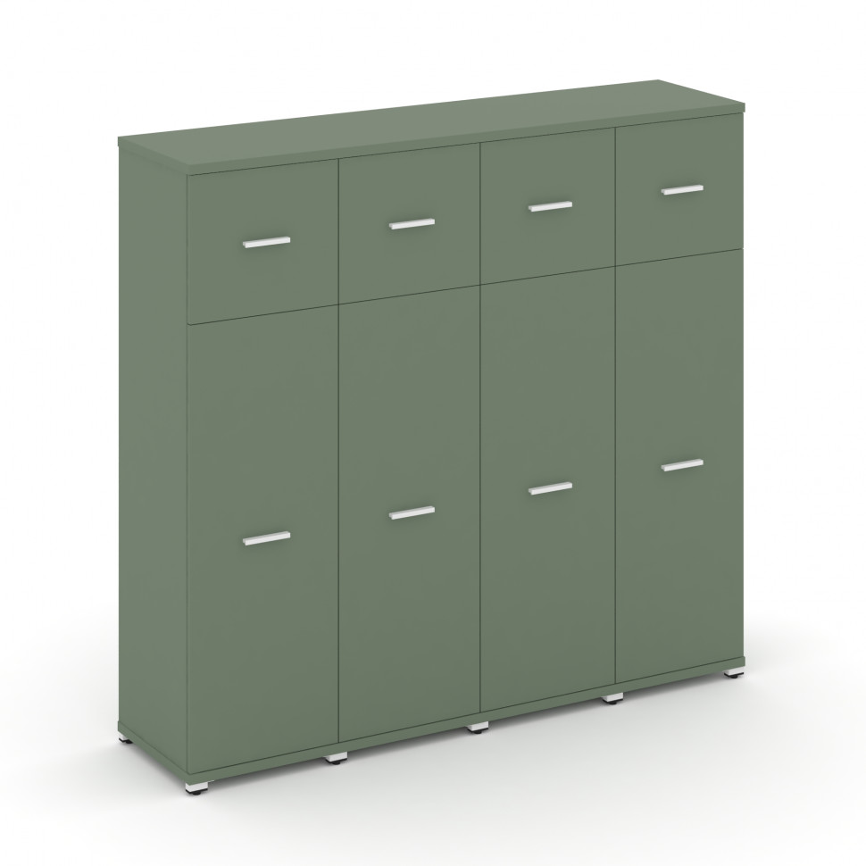 Concept Шкаф 4 узкие секции, 4 ниши CN.STU-444 W Кобо/Металл Белый 1668*420*1554