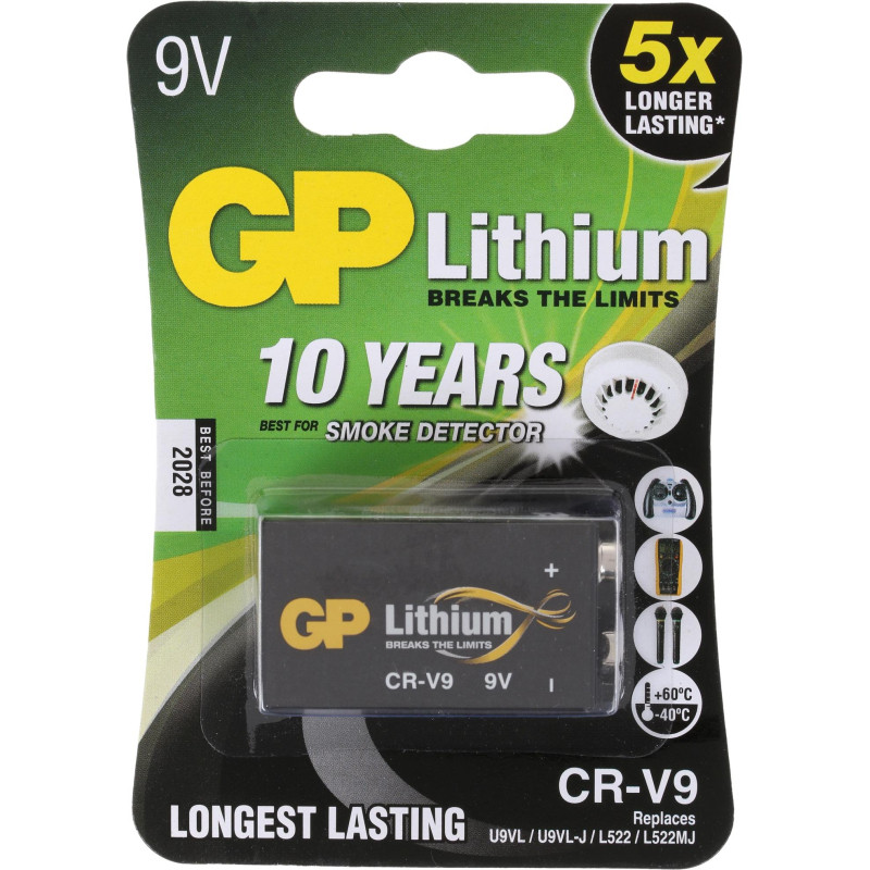 Батарейка GP Lithium крона/крона (6LR61/6F22/CR-9V)