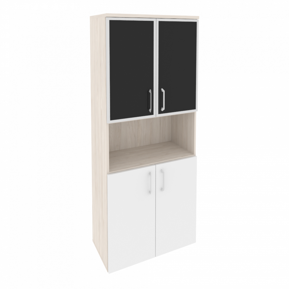 Onix Шкаф высокий широкий O.ST-1.4 R black Денвер Светлый/Белый Бриллиант/Cтекло Black 800*420*1977 Onix Шкаф высокий широкий O.ST-1.4 R black Денвер Светлый/Белый Бриллиант/Cтекло Black 800*420*1977