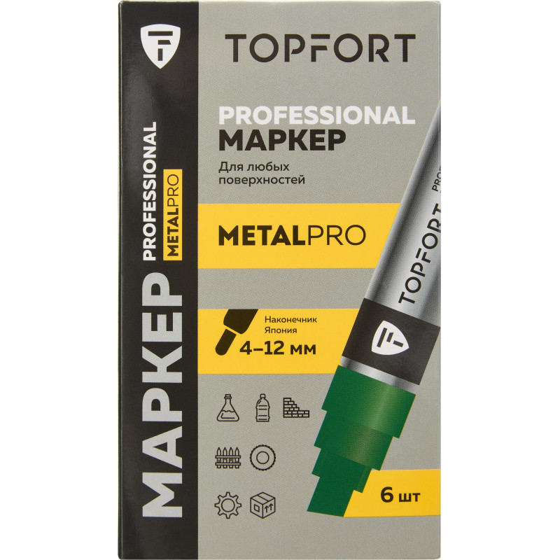 Маркер для металла TOPFORT MetalPro 4-12 мм зеленый