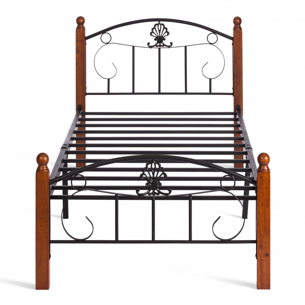 Кровать РУМБА (AT-203)/ RUMBA дерево гевея/металл, 90*200 см (Single bed), красный дуб/черный Кровать РУМБА (AT-203)/ RUMBA дерево гевея/металл, 90*200 см (Single bed), красный дуб/черный