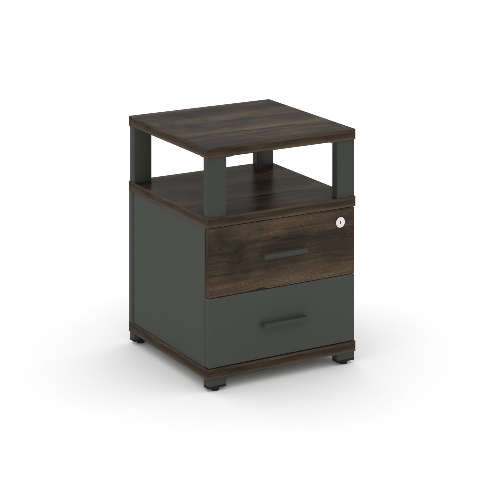 Concept Тумба приставная 2 ящ. с надставкой CN.TUP-002 A Дуб Мали/Антрацит/Металл Антрацит 420*420*5 Concept Тумба приставная 2 ящ. с надставкой CN.TUP-002 A Дуб Мали/Антрацит/Металл Антрацит 420*420*5