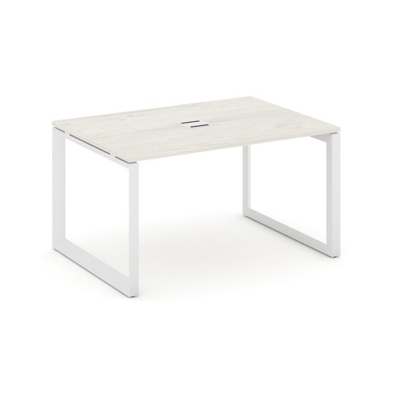 Style Project Стол переговорный SN-59O.SPRG-004 Дуб Наварра/Металл Белый 1580*980*750