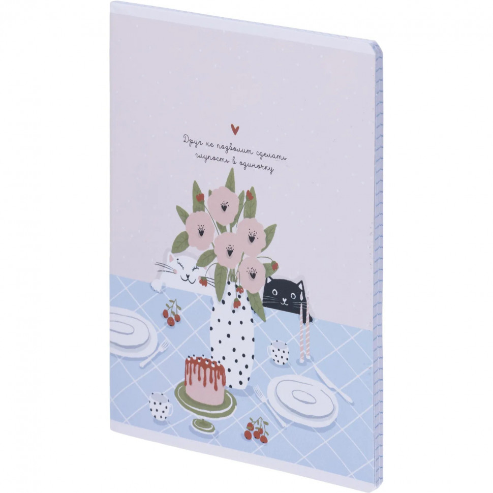 Тетрадь общая, BS, А5, 48л., клетка, скрепка. Mur-Mur, чаепитие N4159