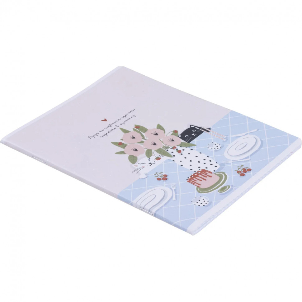 Тетрадь общая, BS, А5, 48л., клетка, скрепка. Mur-Mur, чаепитие N4159