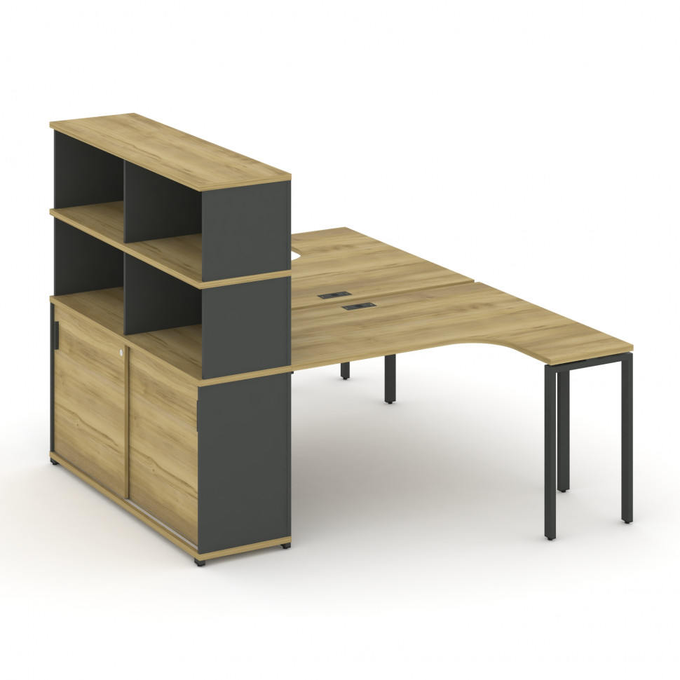Concept Рабочая станция с опорным шкафом-купе с надставкой выс. CN.DSA-222 A Дуб Винченцо/Антрацит/М Concept Рабочая станция с опорным шкафом-купе с надставкой выс. CN.DSA-222 A Дуб Винченцо/Антрацит/М