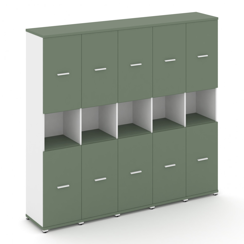 Concept Шкаф 5 узких секций, 5 ниш CN.STU-553 W Кобо/Белый Бриллиант/Металл Белый 2084*420*1922