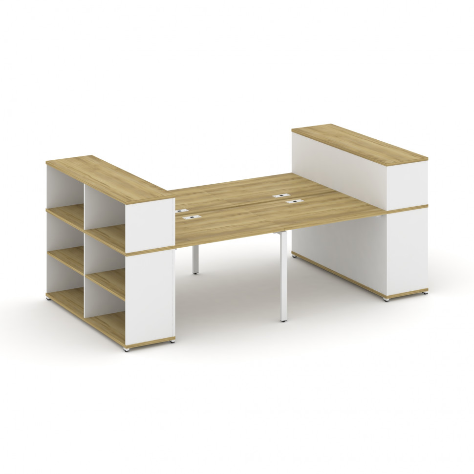 Concept Рабочая станция с опорными стеллажами с надставкой низ. CN.DRS-253 Дуб Винченцо/Белый Брилли Concept Рабочая станция с опорными стеллажами с надставкой низ. CN.DRS-253 Дуб Винченцо/Белый Брилли